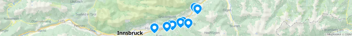 Kartenansicht für Apotheken-Notdienste in der Nähe von Kolsassberg (Innsbruck  (Land), Tirol)